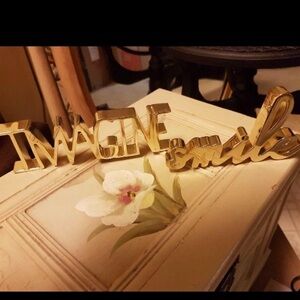 Decorative Pier 1 brass Imagine' and 'Smile words decor